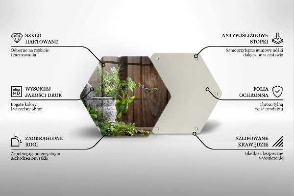 Tocător din sticlă Ierburi verzi