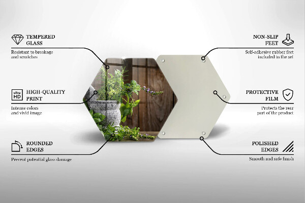 Tocător din sticlă Ierburi verzi