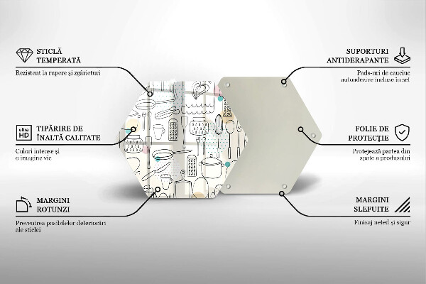 Tocător din sticlă Accesorii pentru bucatarie