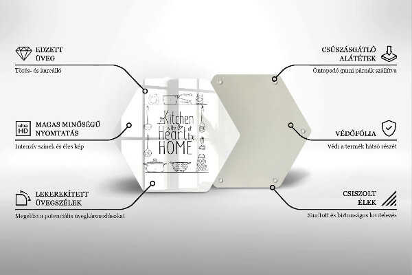 Tocător din sticlă Inscripție propoziție