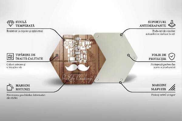 Tocător din sticlă I like cooking