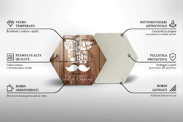 Tocător din sticlă I like cooking