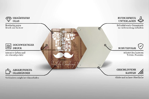 Tocător din sticlă I like cooking