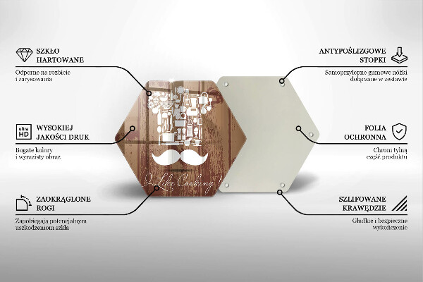 Tocător din sticlă I like cooking