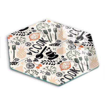 Tocător din sticlă Motiv de bucătărie din desene animate