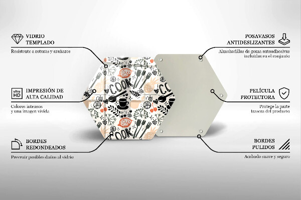Tocător din sticlă Motiv de bucătărie din desene animate