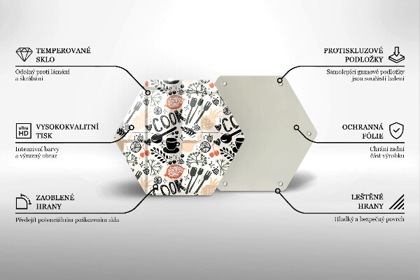 Tocător din sticlă Motiv de bucătărie din desene animate