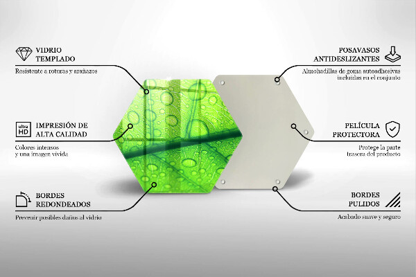 Tocător din sticlă Prim-plan al unei frunze