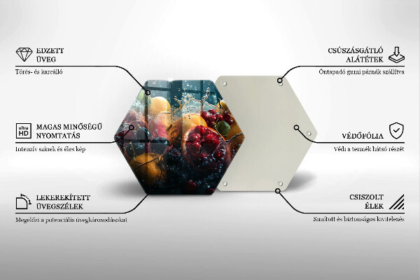 Tocător din sticlă Fructe în apă