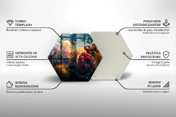 Tocător din sticlă Fructe în apă