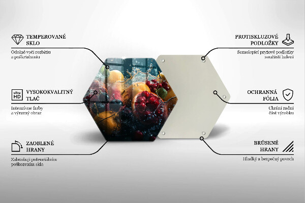 Tocător din sticlă Fructe în apă