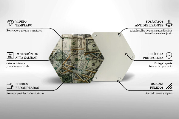 Tocător din sticlă Bani dolari