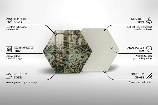 Tocător din sticlă Bani dolari