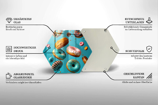 Tocător din sticlă Gogoși colorate