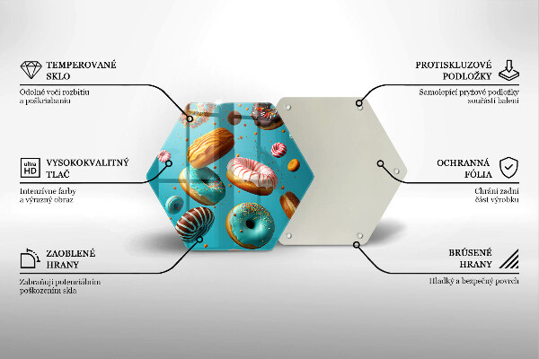 Tocător din sticlă Gogoși colorate