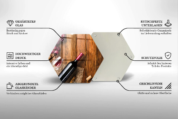 Tocător din sticlă O sticlă de vin roșu