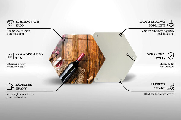 Tocător din sticlă O sticlă de vin roșu