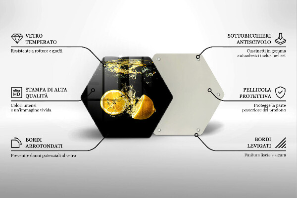 Tocător sticlă Fructe suculente de lămâie