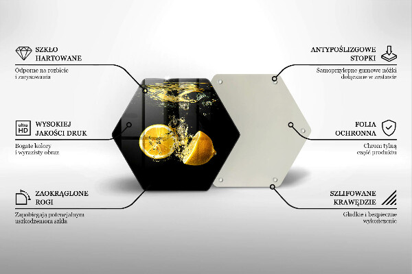 Tocător sticlă Fructe suculente de lămâie