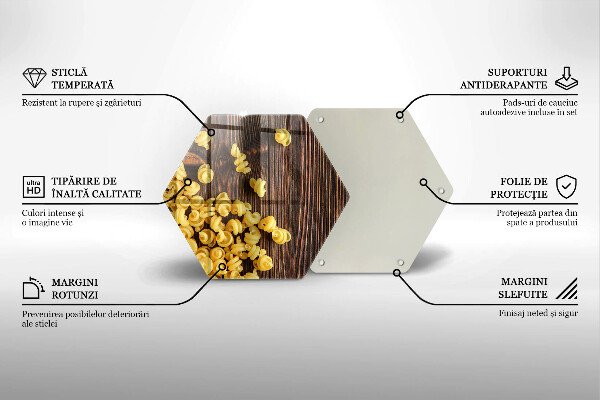 Tocător din sticlă Paste pe masă