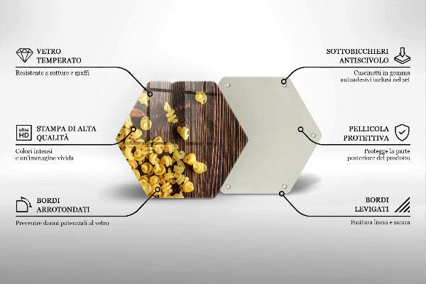 Tocător din sticlă Paste pe masă