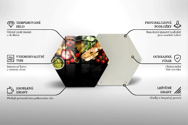 Tocător din sticlă Ingrediente și condimente italiene