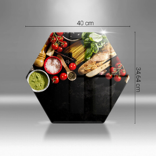 Tocător din sticlă Ingrediente și condimente italiene