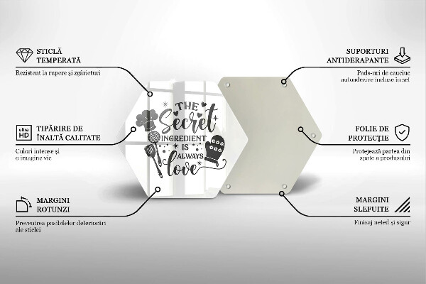 Tocător din sticlă Inscripție propoziție