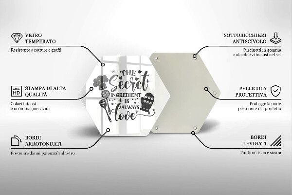 Tocător din sticlă Inscripție propoziție