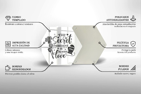 Tocător din sticlă Inscripție propoziție