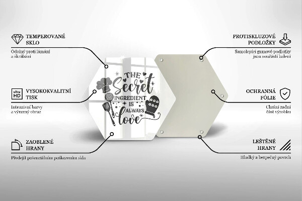 Tocător din sticlă Inscripție propoziție