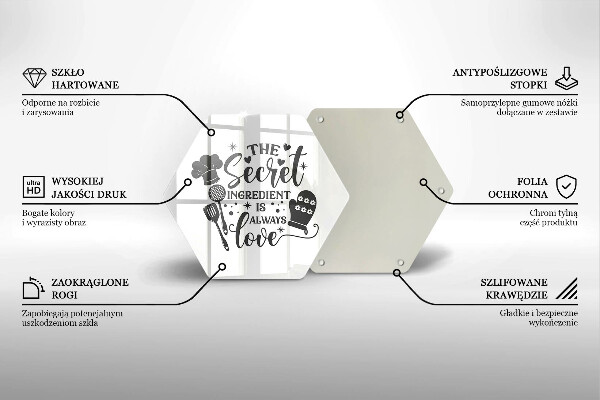 Tocător din sticlă Inscripție propoziție