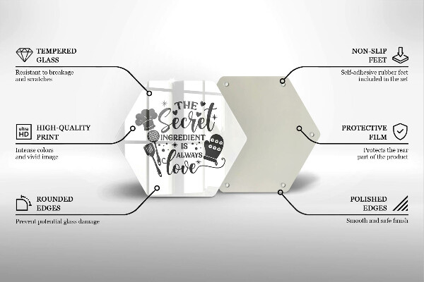 Tocător din sticlă Inscripție propoziție