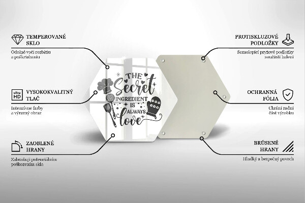 Tocător din sticlă Inscripție propoziție