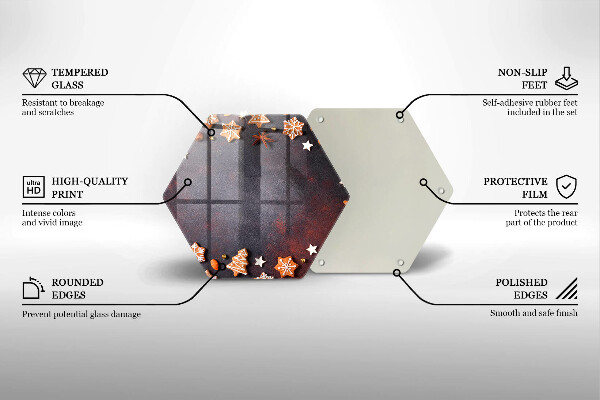 Tocător din sticlă Crăciun turtă dulce