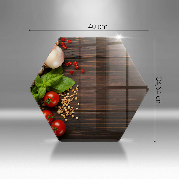 Tocător din sticlă Legume pe masă