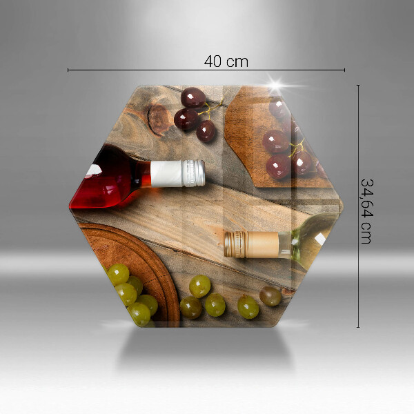 Tocător din sticlă Sticle de vin și struguri