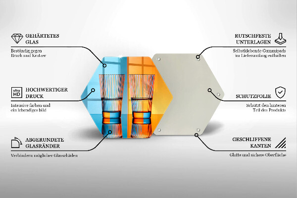 Tocător din sticlă Două pahare cu apă
