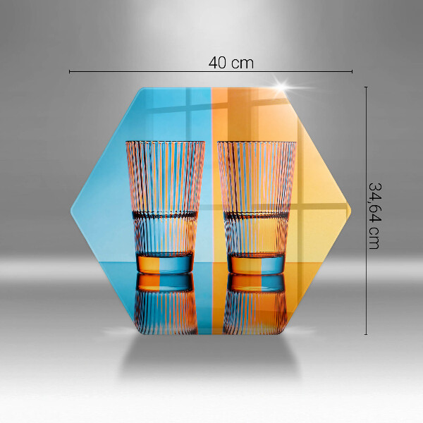 Tocător din sticlă Două pahare cu apă