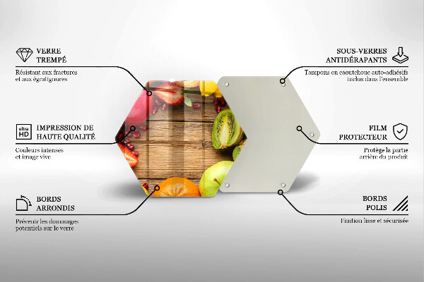 Tocător din sticlă Fructe proaspete