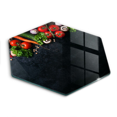 Tocător din sticlă Legume colorate