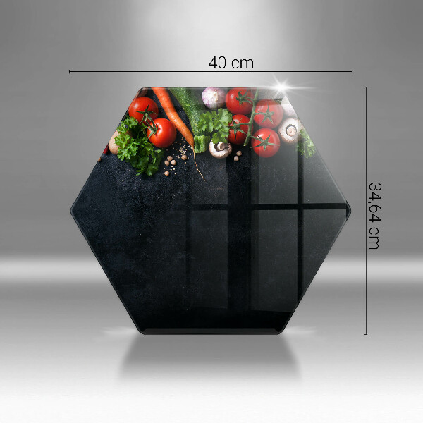 Tocător din sticlă Legume colorate