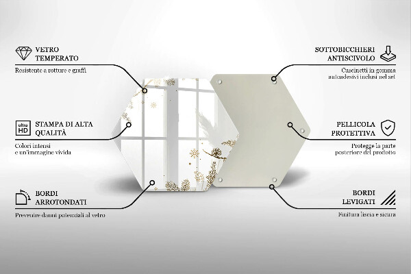 Tocător din sticlă Decoratiuni de iarna