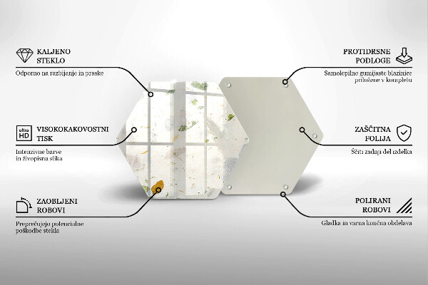 Tocător din sticlă Frunze cazatoare
