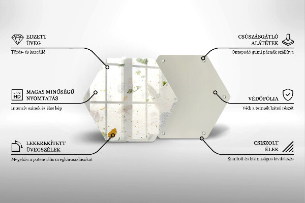 Tocător din sticlă Frunze cazatoare