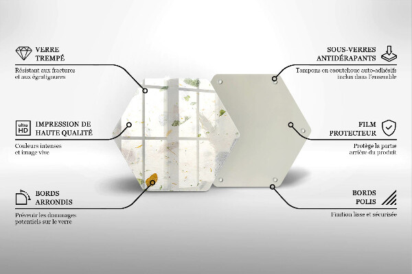 Tocător din sticlă Frunze cazatoare