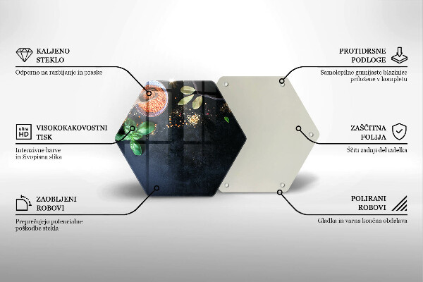 Tocător din sticlă Boluri cu condimente