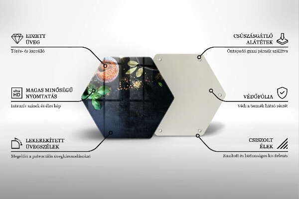 Tocător din sticlă Boluri cu condimente