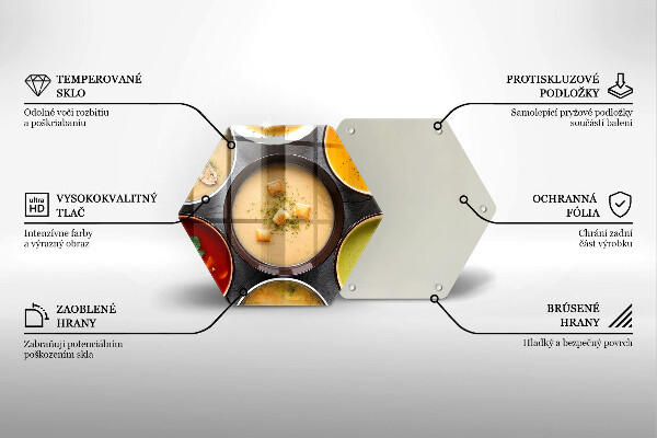 Tocător din sticlă Supe colorate