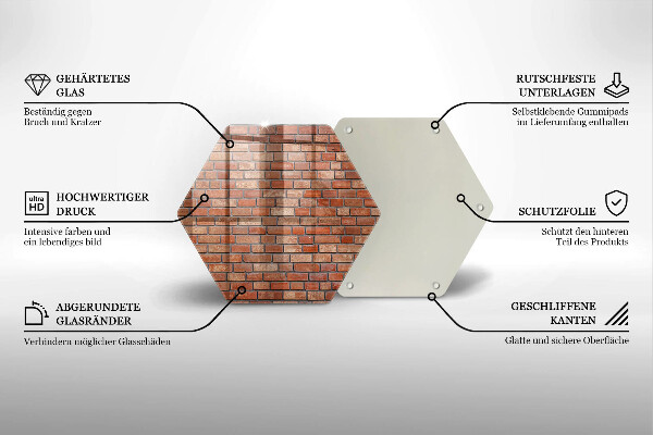 Tocător sticlă Perete de cărămidă